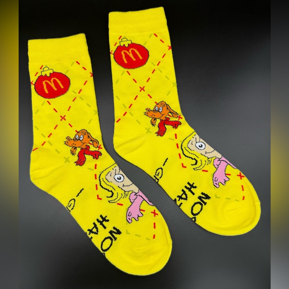 McDonald’s Yellow Grinch and Cindy Lou Who Socks - Nose Hazard - New
